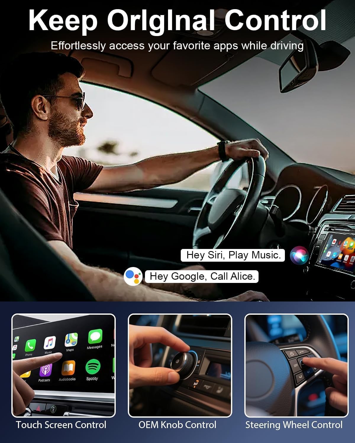 Wireless Carplay Adapter for iPhone Ai Magic Box with Netflix/YouTube Supports TF/Card Dongle Plug and Play Easy Setup Carplay & Android Auto Video Entertainment for iOS 10+ Radio Accessories — view 4