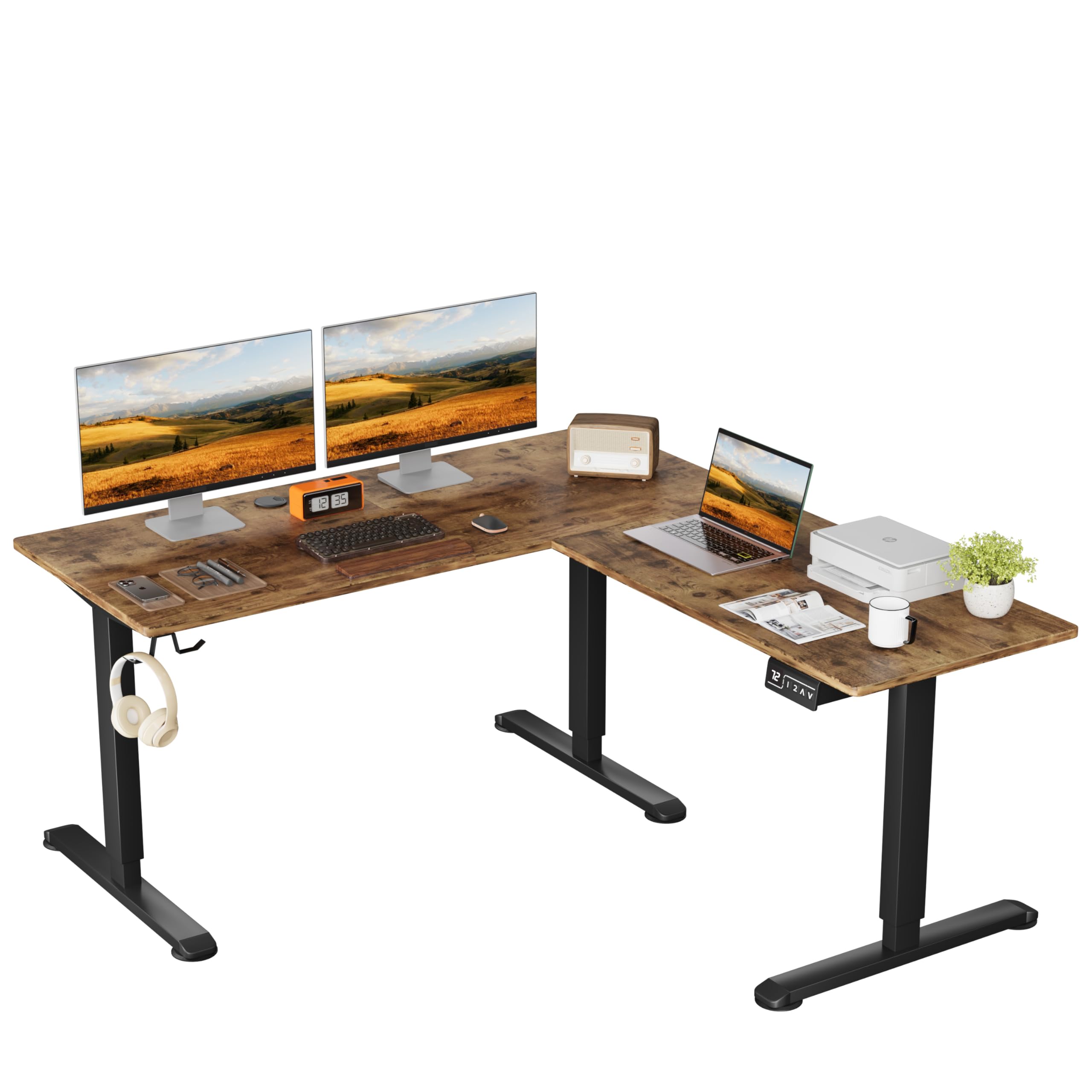 OUR EXCELLENT ENERGY STAFF エルビードヌエボ Amazon.com: Shahoo L-Shaped Electric Standing Desk, 63 x 55 Inches