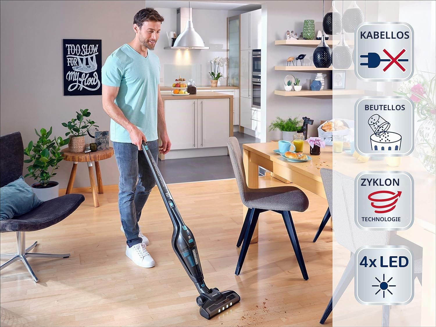 Leifheit Akkustaubsauger Rotaro PowerVac 2in1 20V, mit Handstaubsauger