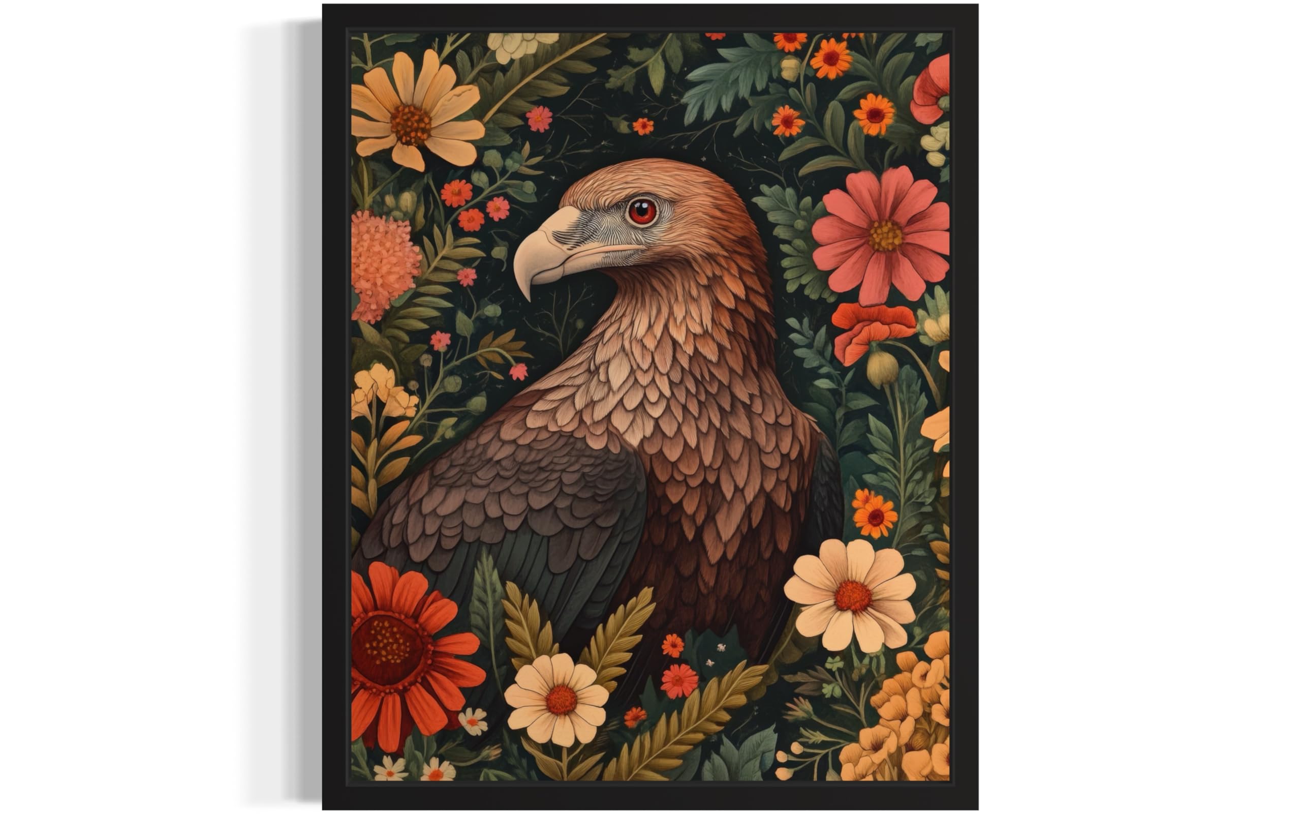View 1 of ***FACTORY SEALED***AJ Decor Vulture Art Print Poster, William Morris Style, 20"L x 16"W