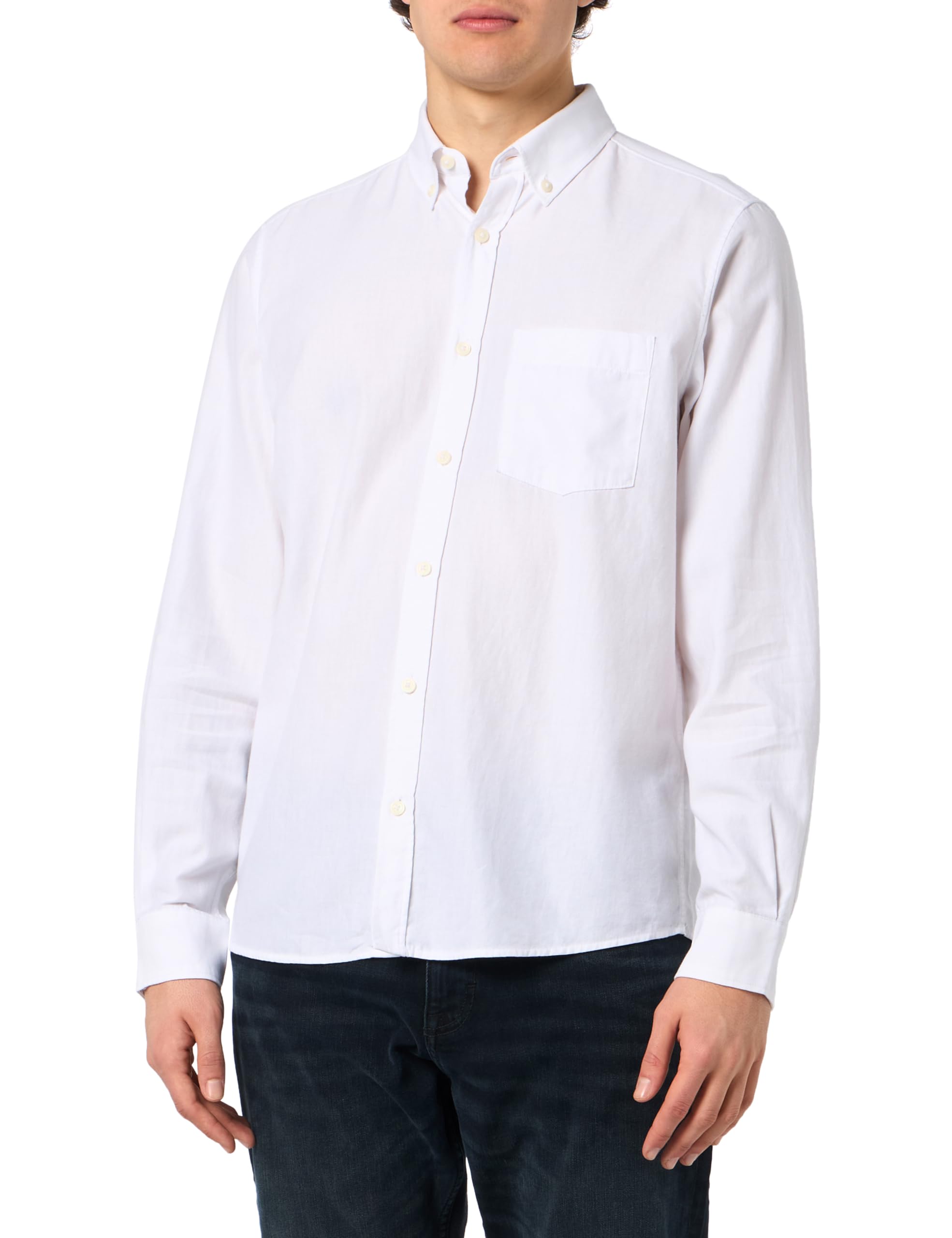 s.Oliver Men's Shirt with Button-Down Collar, Regular Fit