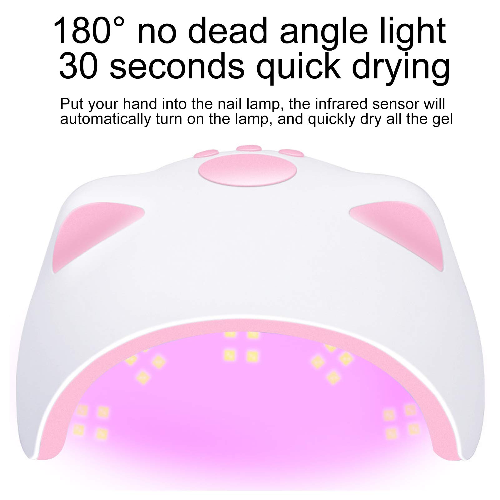 Lampa do suszenia paznokci o mocy 60 W, lakieru żelowego, Profesjonalna lampa LED, utwardzająca w 3 trybach przez czas 30, i 99 s,Lampa do paznokci