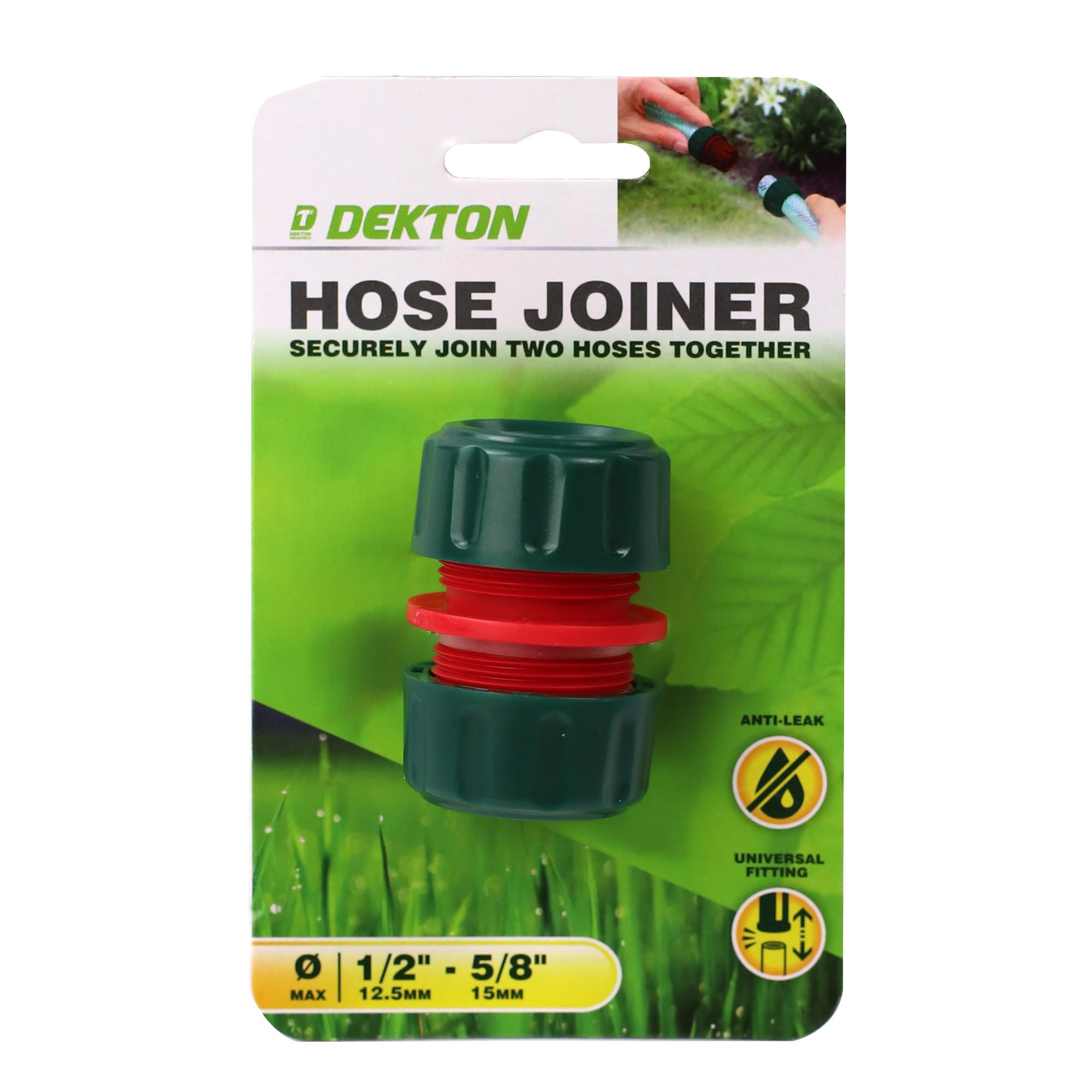 DEKTON 1/2''-5/8" Hose Mender Soft Face | Durable Brass Construction | Easy to Install | Leak-Proof Design | Ideal for Repairing Damaged Hoses | Compatible with Standard Garden Hoses