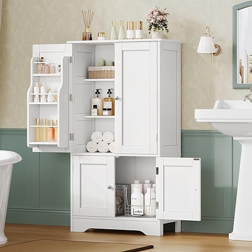 Miniatura 2 de TEENFON Armario de despensa de 43 pies de alto con 4 puertas, armario de cocina con 6 estantes de puerta, armario de almacenamiento-despensa de