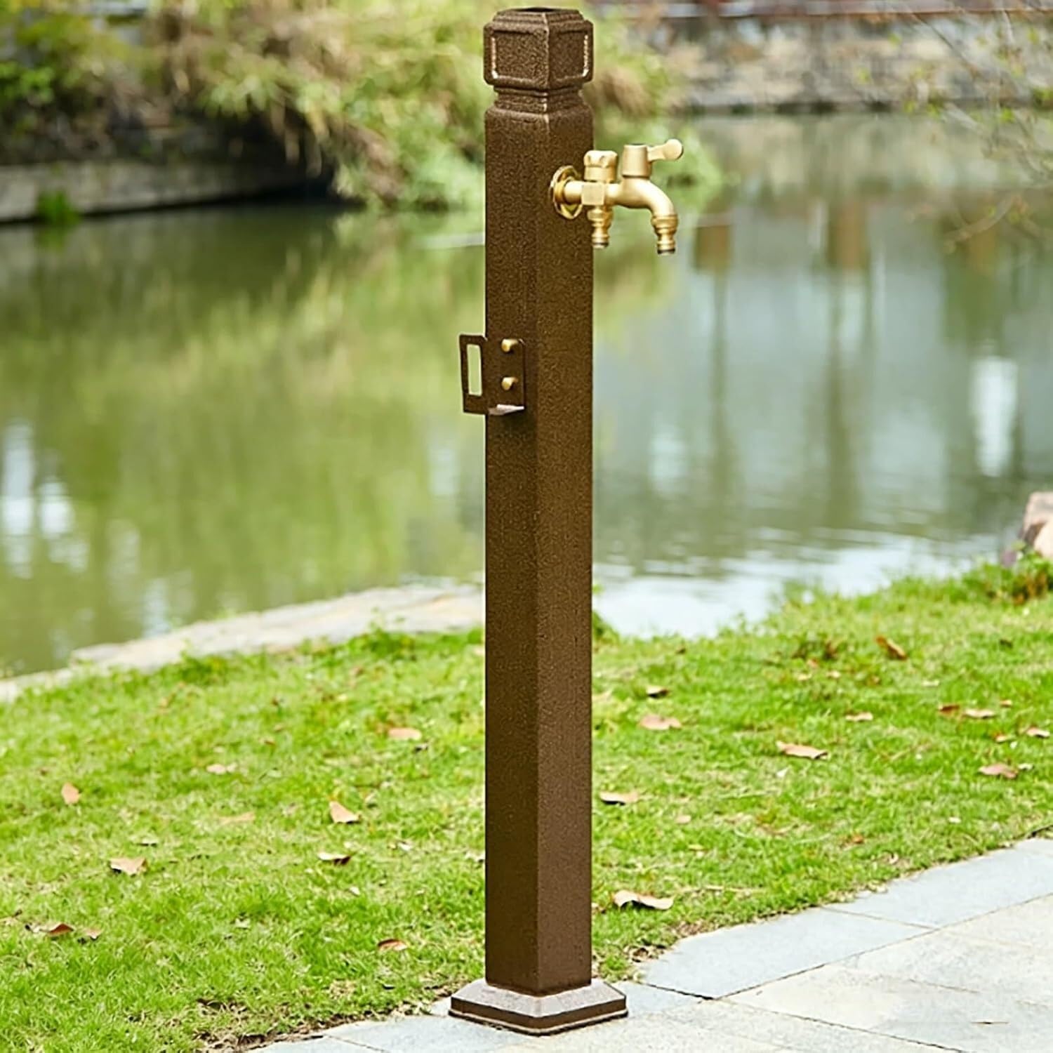 Epano Braun Lxxw Outdoor Faucet Water Column Vertical Square Garden Water Column，Outdoor Antifreeze Tap With Brass Fauce，Weatherproof Yard Hydrant