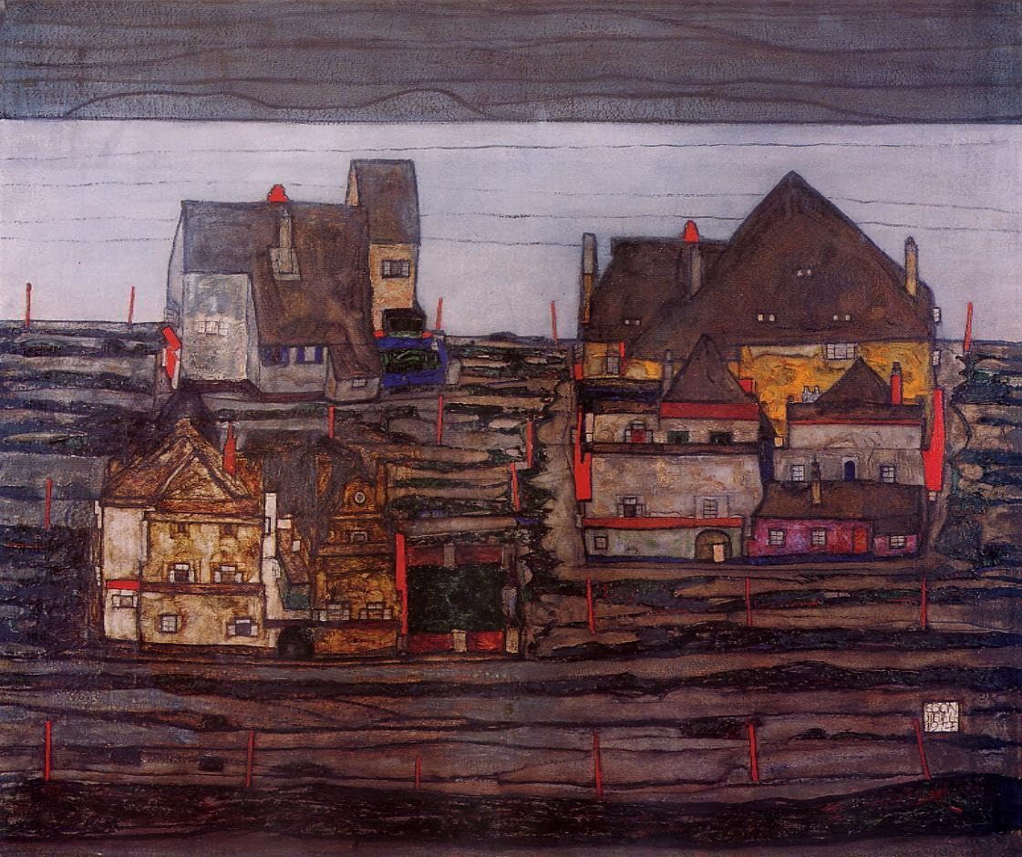 Paint by Numbers DIY Oil Painting Kits House in Suburbs Egon Schiele Painting by Number Drawing On Canvas Art Decor Gifts