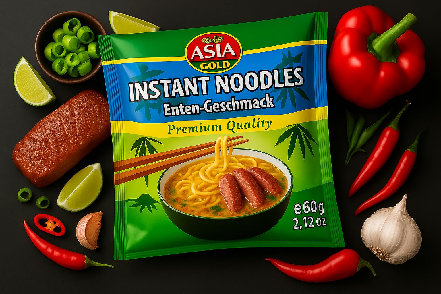 Asia Gold Instant Nudeln Probierset (30er Pack) – Asiatische Fertignudeln mit Entengeschmack - (30er Pack, Ente)