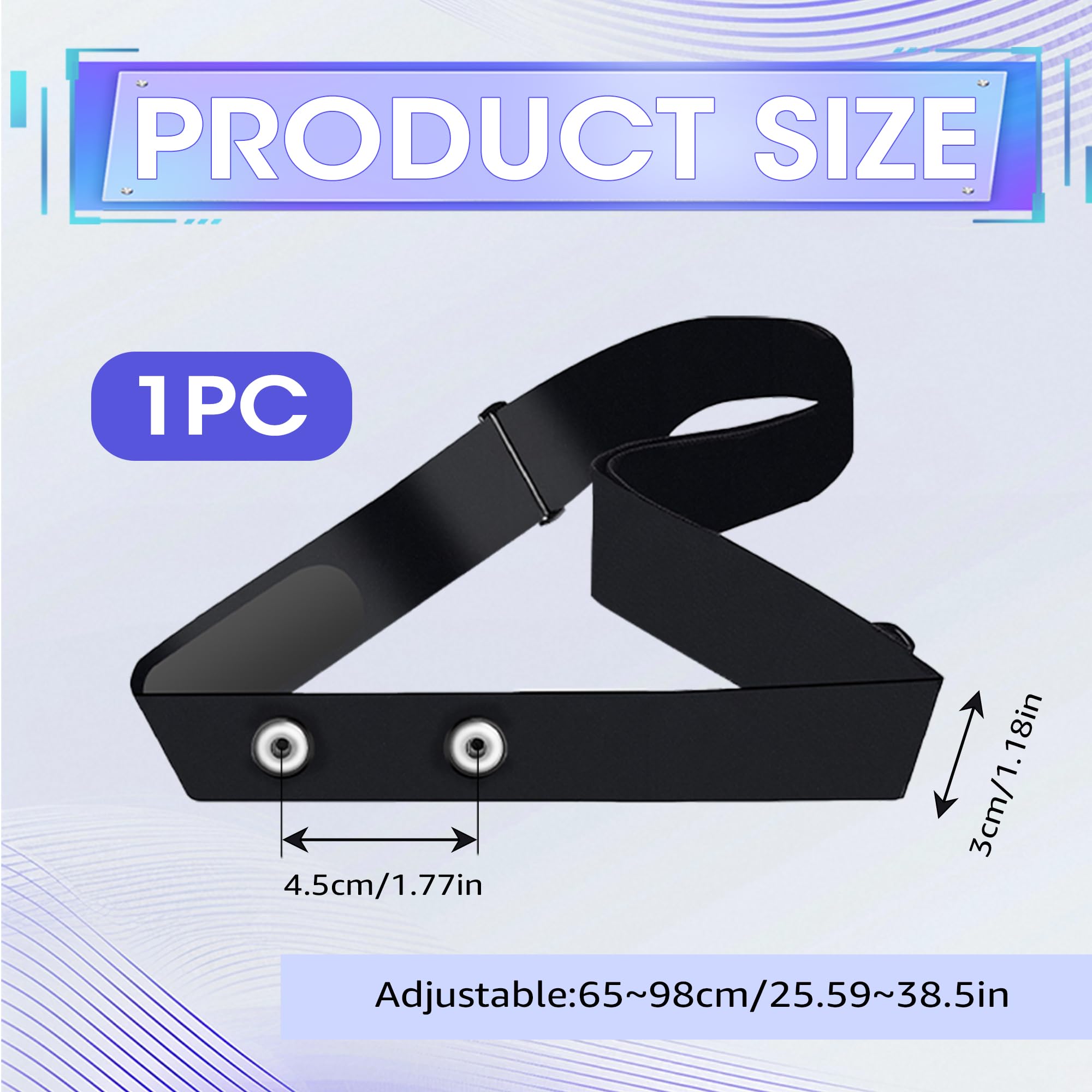 Cinturón Cardio Ajustable, 70 cm a 105 cm Correa de Pecho Correa de Repuesto Cómodo y Resistente al Agua Reemplazo Elástico Correa de Pecho Compatible con Polar H10 H9 Coospo Wahoo