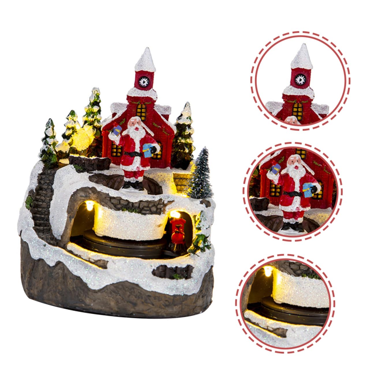 Cabilock 2 Pz Casa della Musica Natalizia Chiari Ornamenti Natalizi Alberi di Natale Orpello Natalizio Rami di Natale Luci Dell'albero di Natale Decorazione Decorazioni Illumina Casa Resina