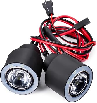 RC lighting Parts For Axial Scx6 Axi05000 For Wrangler 1/6 Angel Eyes Headlights Lights Rc Crawler Car Model Upgrade PartsBlue