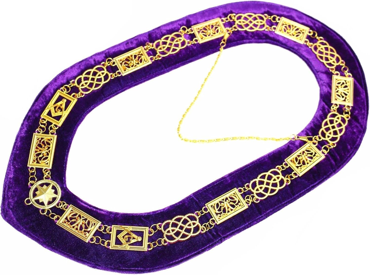 Masonic Collar Grand Lodge - Chain Dress Purple Velvet Backing (Dmr-100Gp)