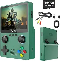 Console de Jogos Portatil Retro com 10.000 Jogos Classicos HDMI TV Saida Cartao 32GB Bateria 2000mAh Presente Video Game Portatil (Verde)