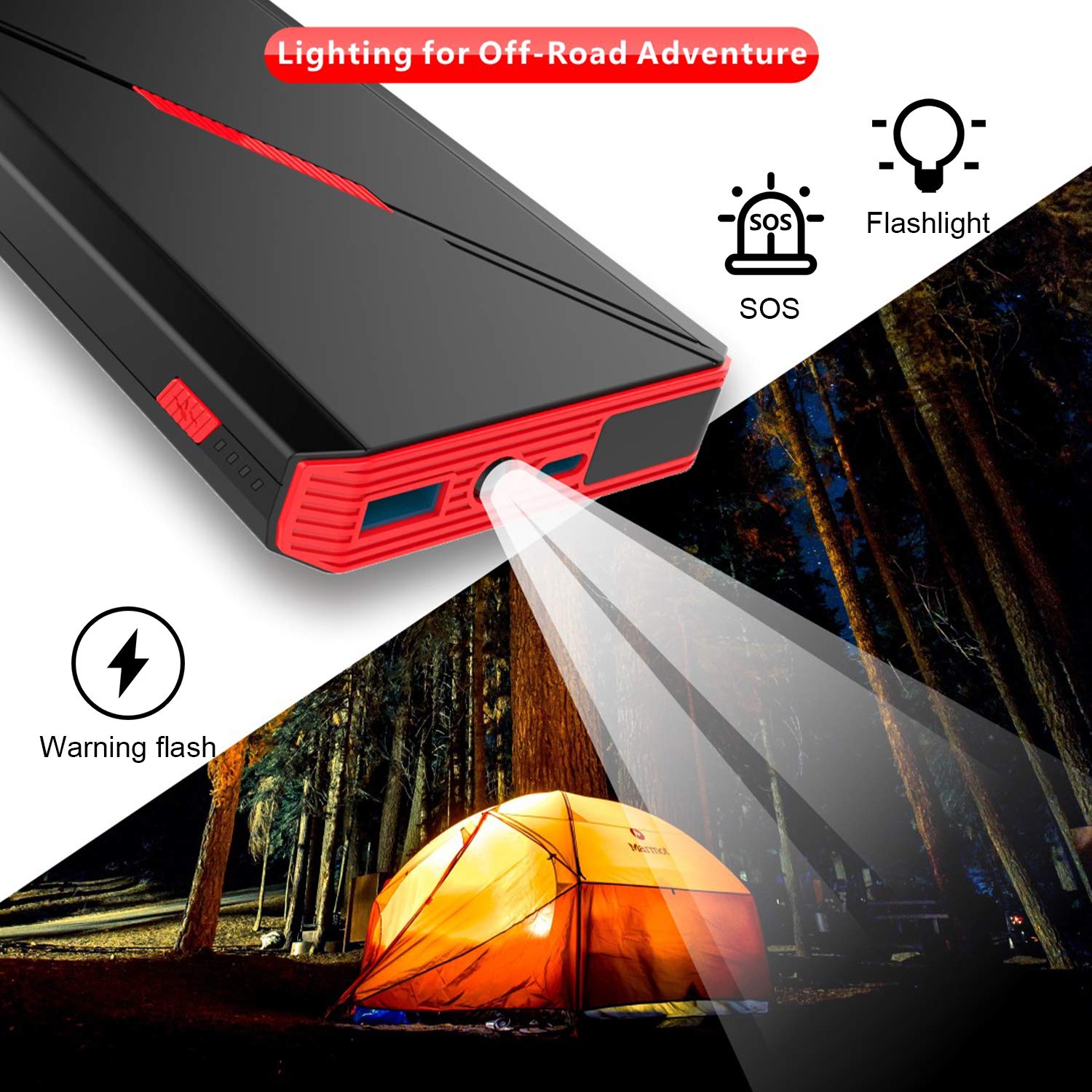 Jump&Go J20C Plus Avviatore Di Emergenza Portatile 24.000 MAh, Picco 1500A, Power Bank Con Doppia USB E Tipo C, Per Auto 12V - 4