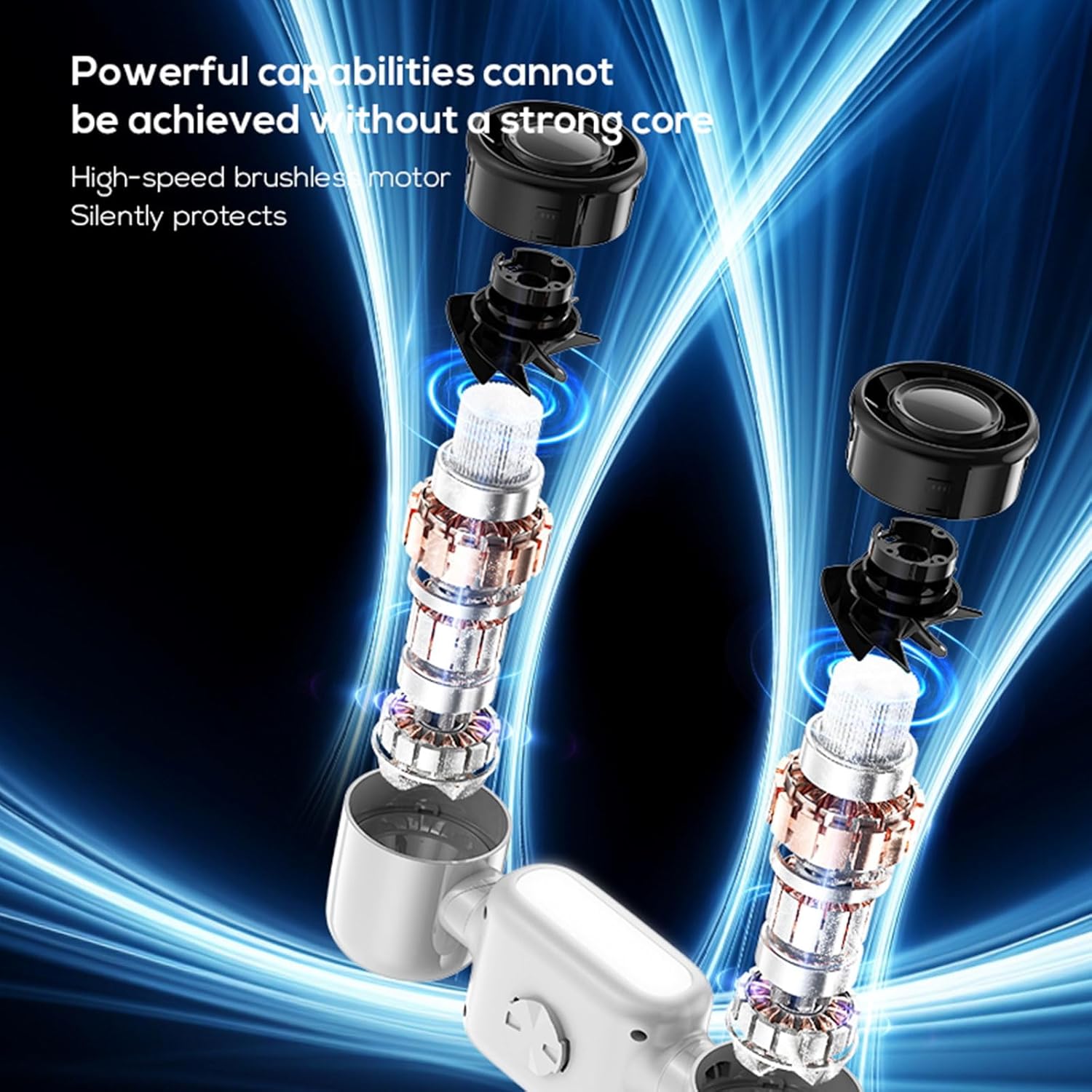 Double Head Portable Desk Fan with 4000mAh Rechargeable Battery and Adjustable LED for Indoor Areas