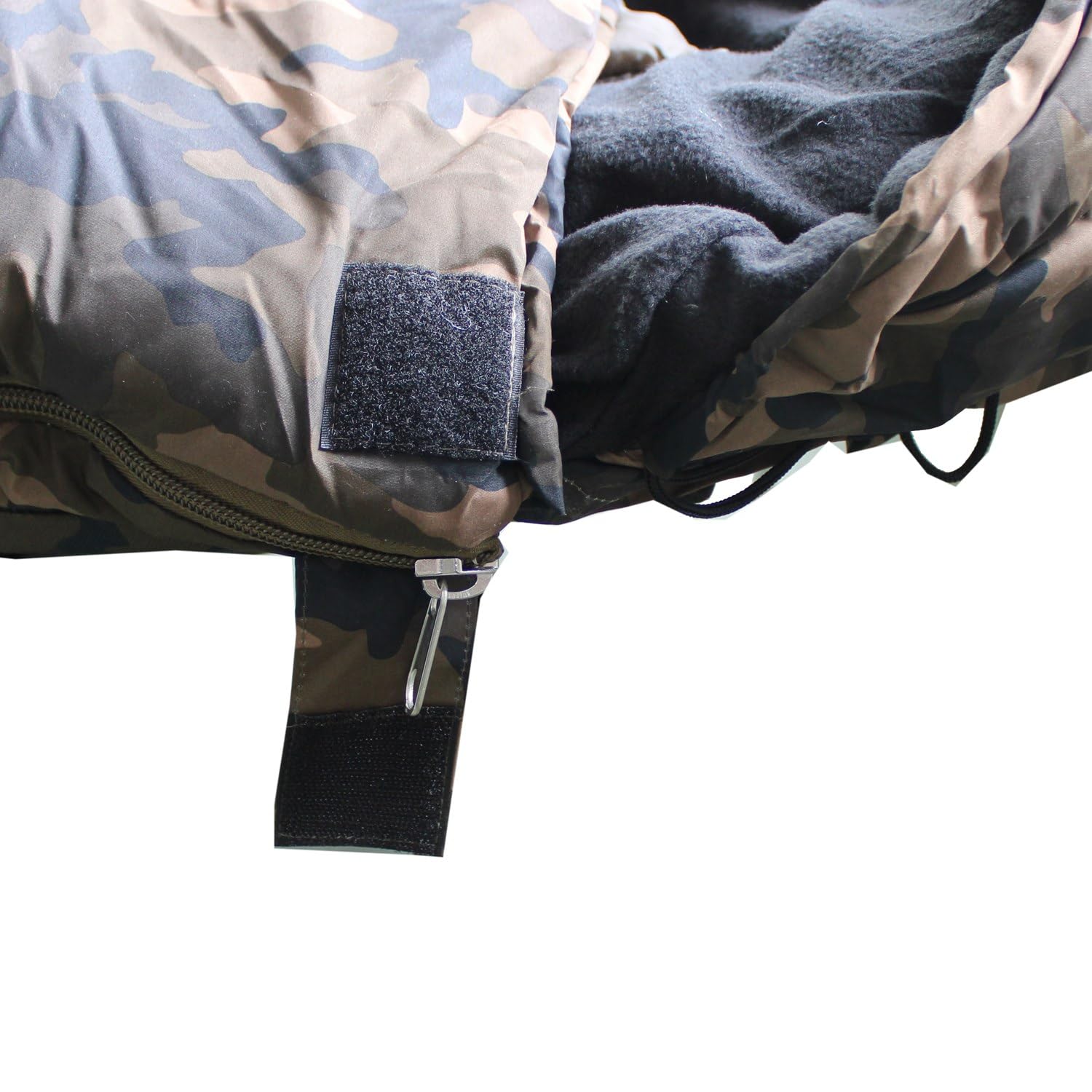 Saco de dormir para pesca de carpas, 5 estaciones, forro polar con almohada, camping, senderismo, mochileros, viajes