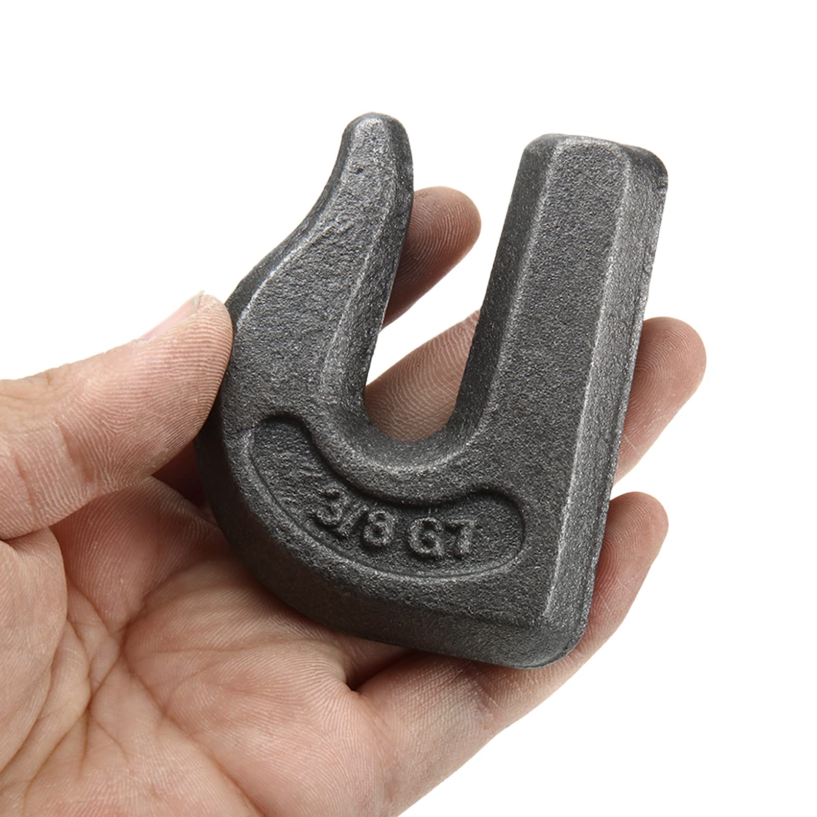 Confezione da 2 bulloni da 5/16" per trattore con gancio di fissaggio, in acciaio forgiato di grado 7, resistente con piastra di supporto, funziona bene per secchio, camper, UTV, camion