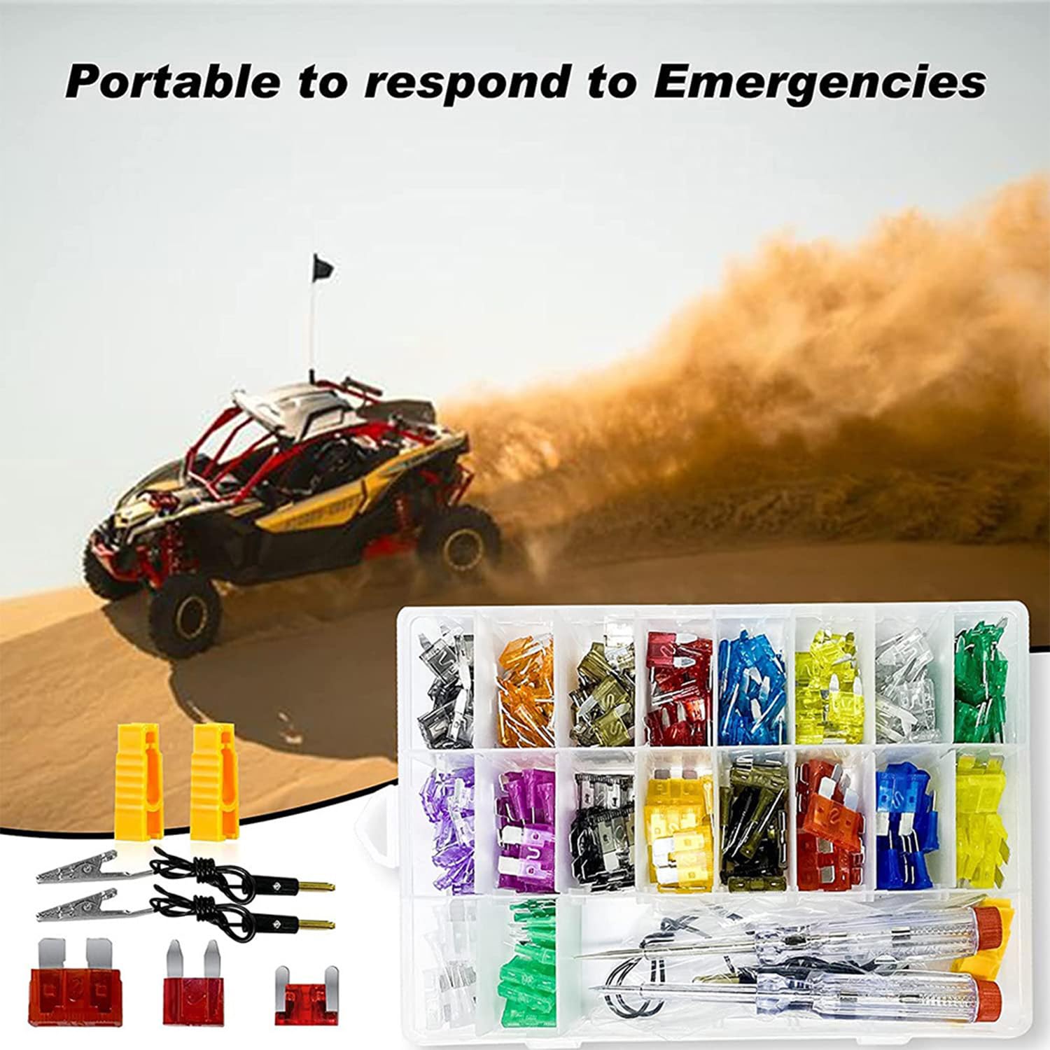 Kit assortito di micro fusibili per auto con tester, fusibili per auto, 306 pezzi