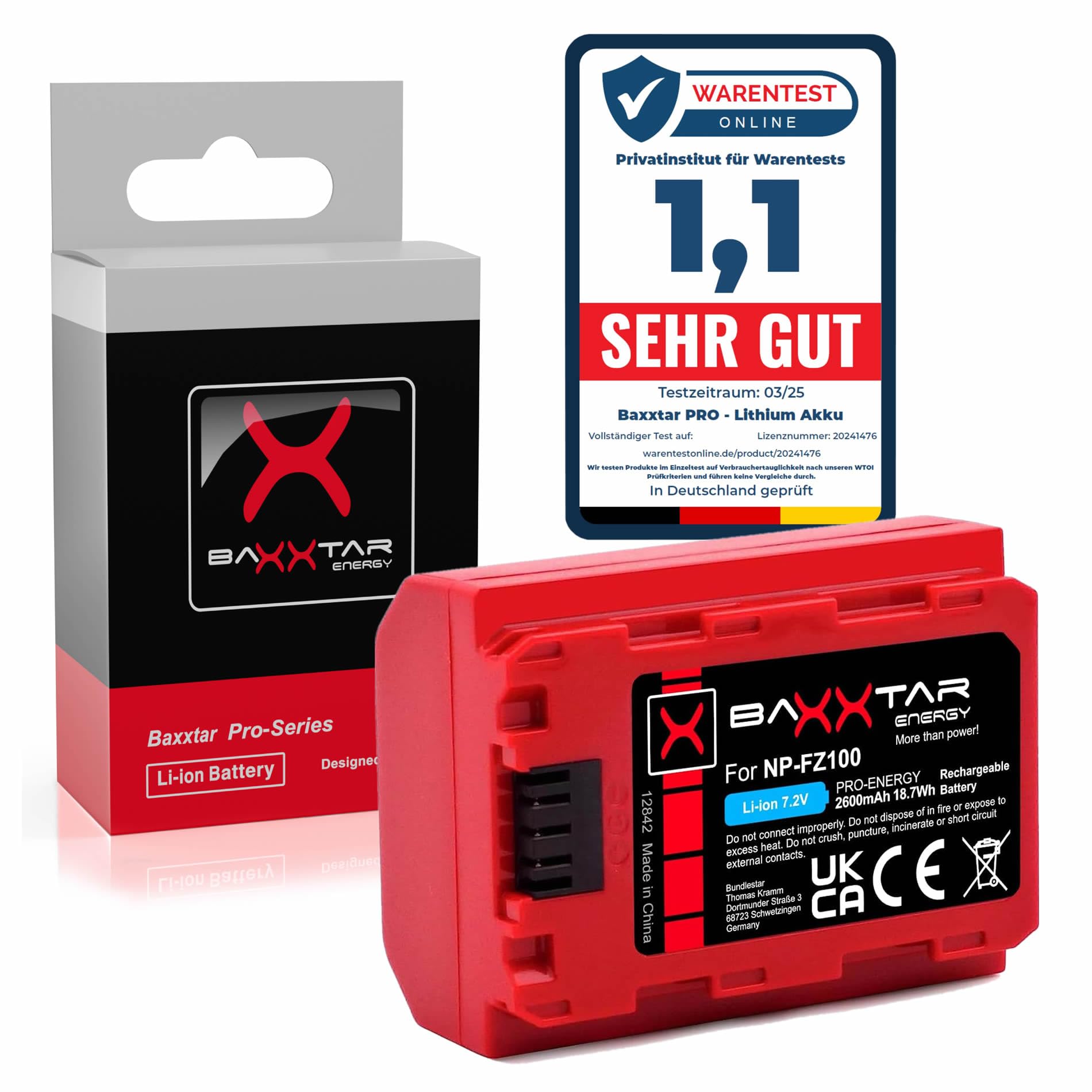 Batteria E Caricatore Sony NP-FZ100 Compatibile - 2600mAh, Per Alpha 7IV, ZV-E1, Ecc