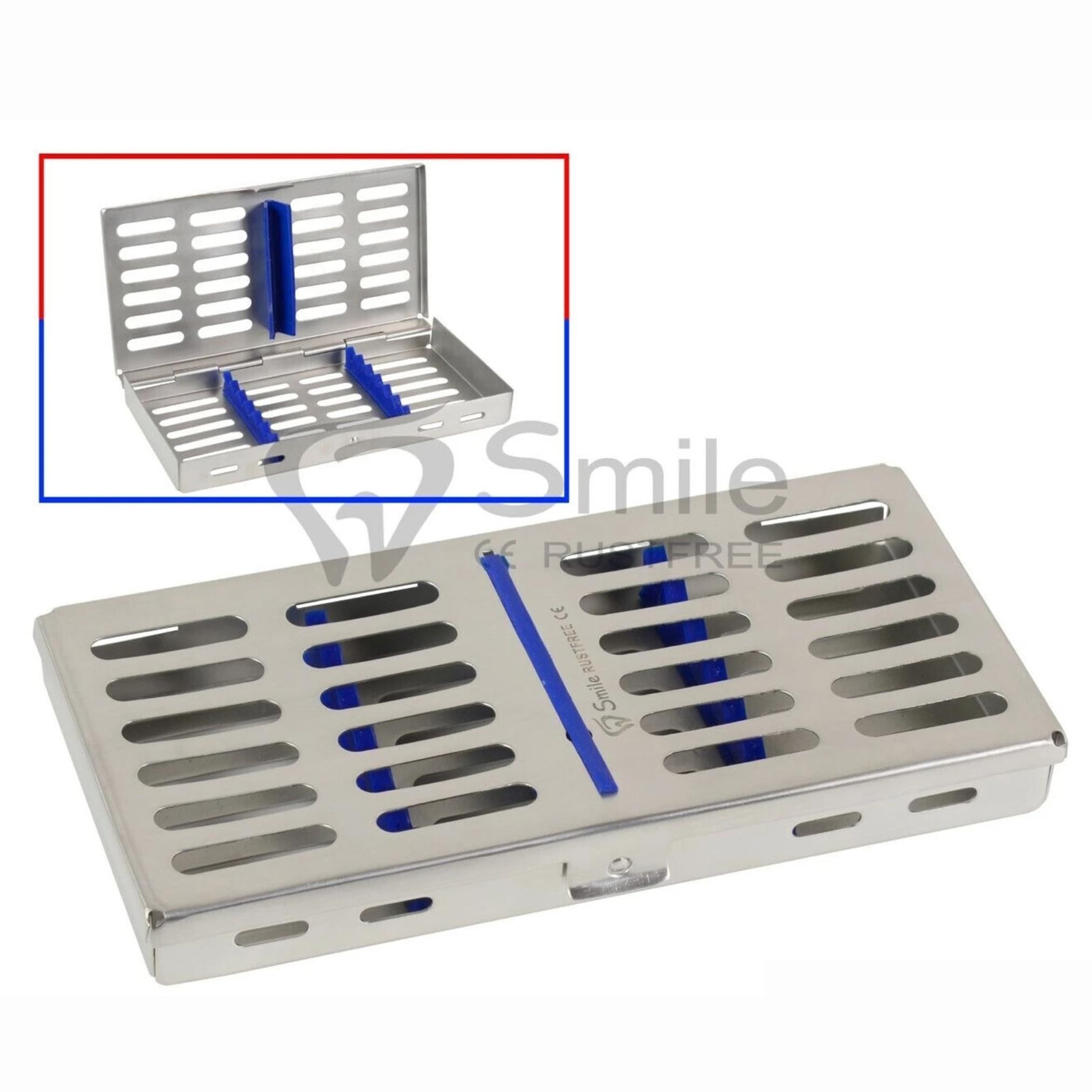 PASHA & CO Sterilisationsbehälter 10er Set Autoklavierbare Instrumentenkassette aus Edelstahl – Sterilisation Tray für Zahnarzt, Chirurgie & Tierarztpraxis (with 7 Holders) | Sterilisationsbehälter