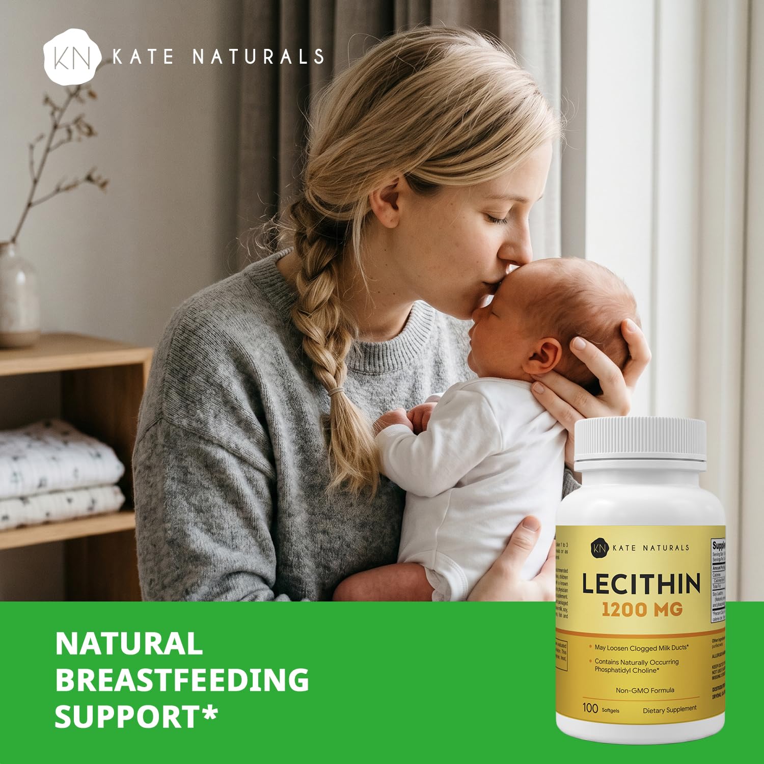 Kate Naturals Soy Lecithin Softgels, May Loosen Clogged Milk Ducts, 1200mg — Amazon image 4