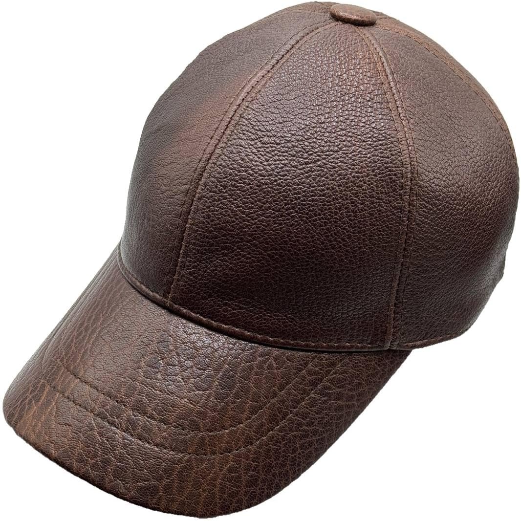 Lukkizara Real Genuine Lambskin Leather Baseball Cap Hat Sports Visor - Image 6