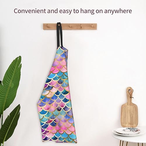 Miniatura 4 de Delantal de cocina a cuadros rojos y verdes para mujer con cuello ajustable, tamaño adulto, para cocina, pintura, regalo