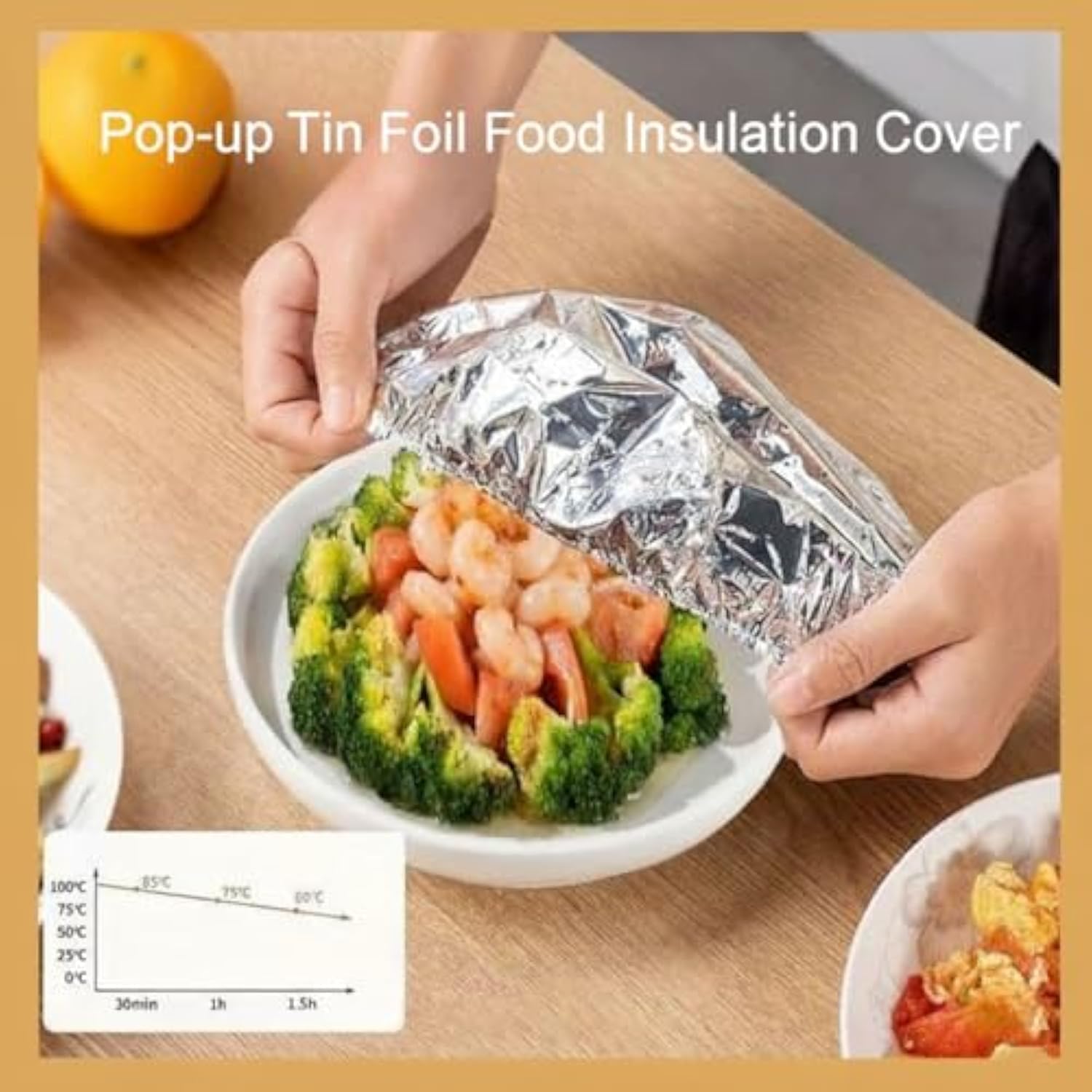 Coperture per Alimenti per Esterni, Riutilizzabili, in Foglio di Alluminio, Elastiche, per Ciotole, da Cucina, per Conservare la Freschezza, Pellicola Isolante, per Asporto, Casa, Picn (30 pz)