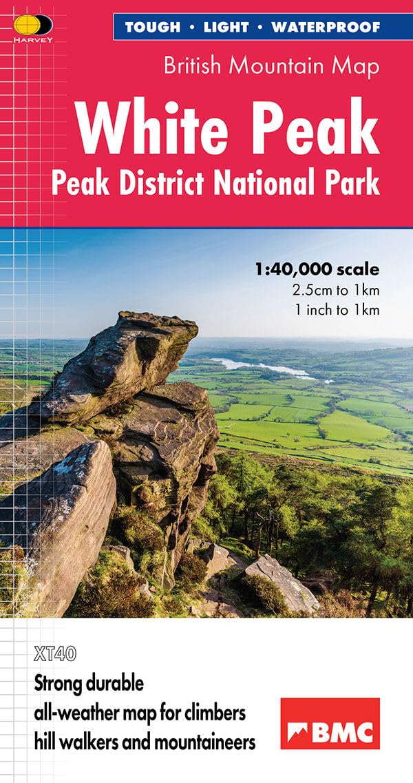 White Peak BMC Mountain Map 1:40,000 - All weather map for climbers hill walkers and mountaineers