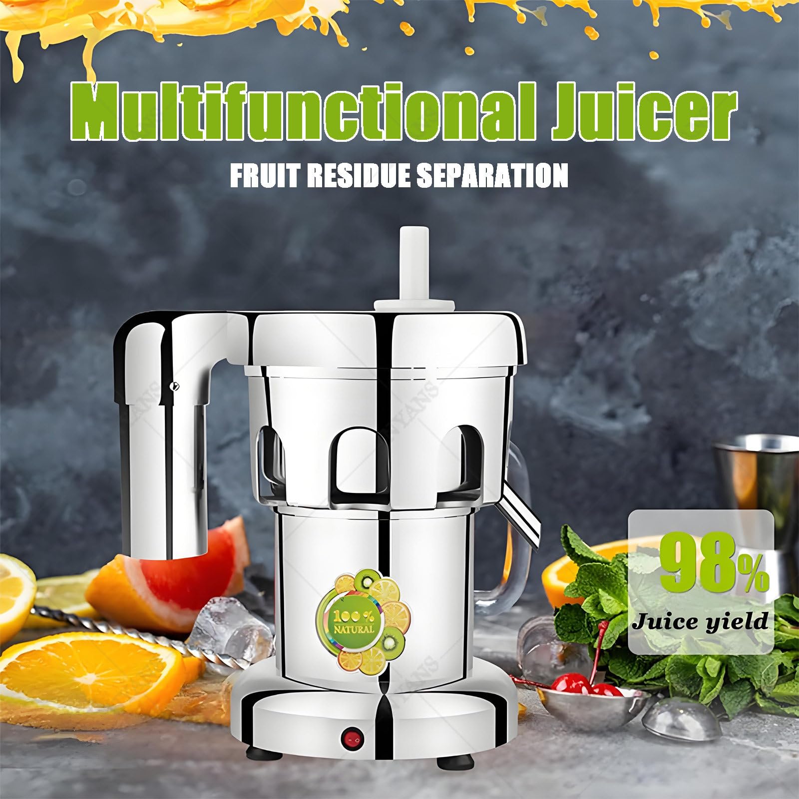 Extracteur De Jus Professionnel, Centrifugeuse Robuste, En Fonte d'Aluminium Et Acier Inoxydable, pour l'Extraction De Jus De Fruits Et Légumes.,A2000