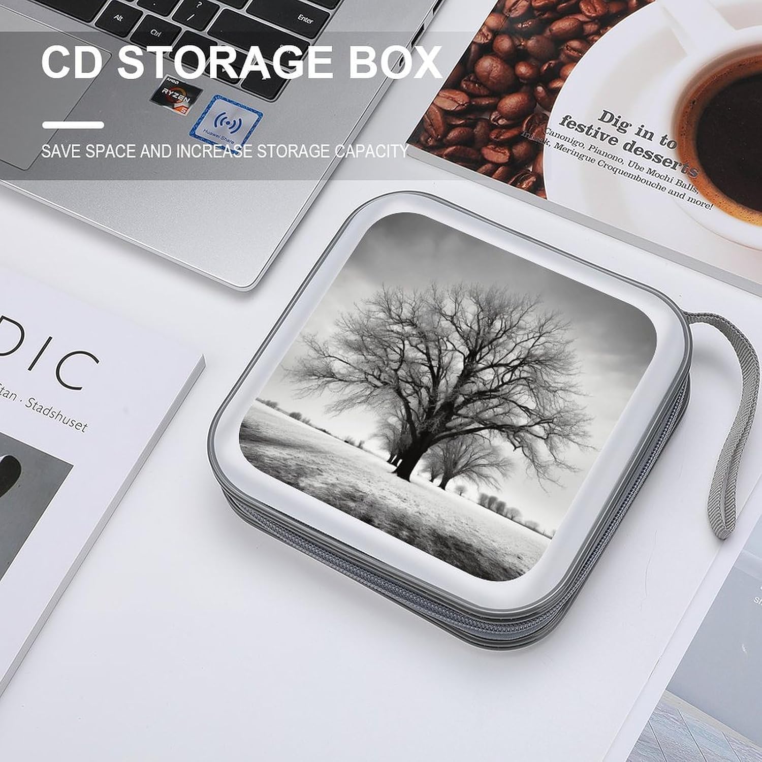 Black And White Tree CD/DVD Case Holder 40 Capacity image 4