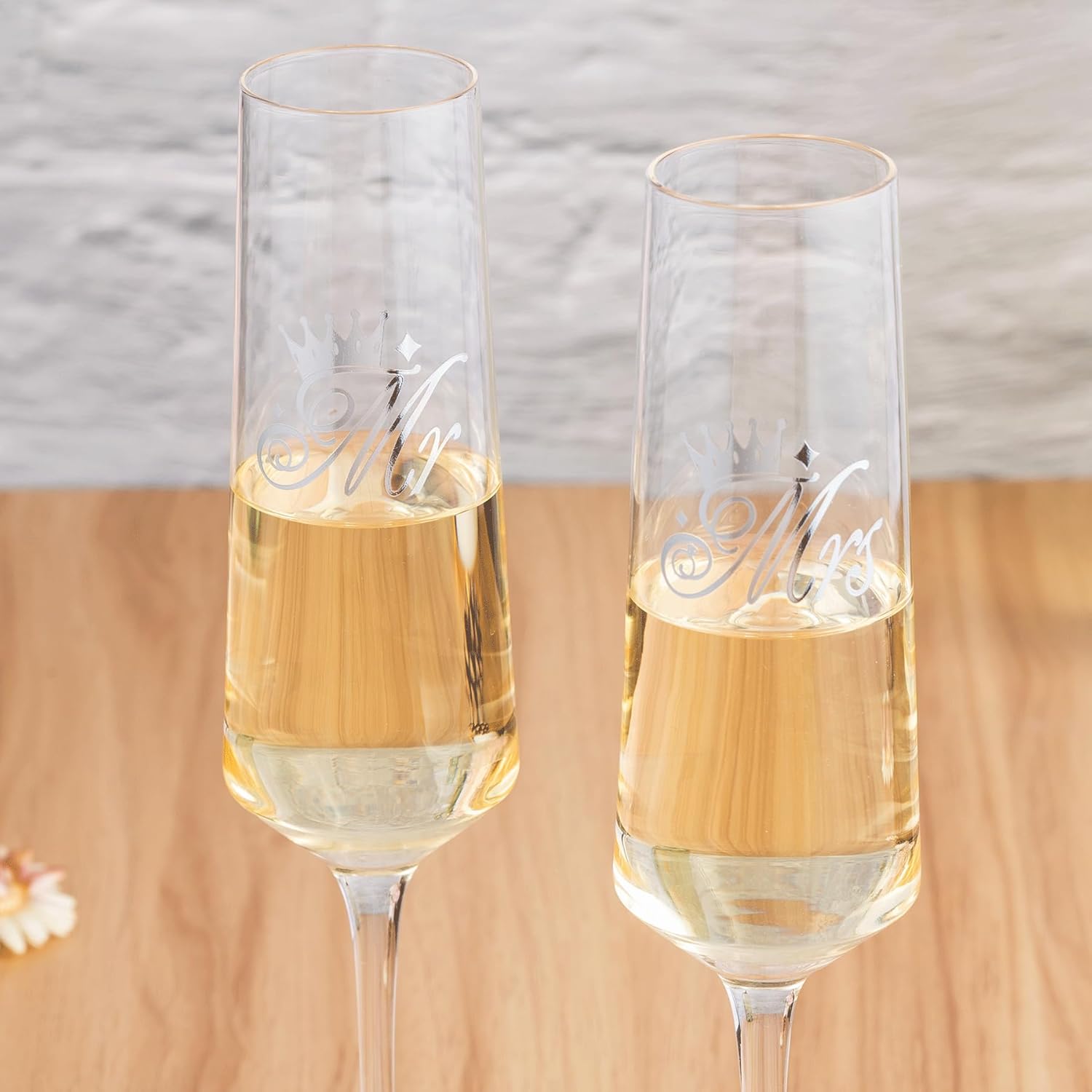 Wedding Cake Knife and Server Set, Bride Groom Mr and Mrs Champagne Flutes Glasses, Cake Cutting Set for Wedding with Forks, Bridal Shower Gifts Wedding Anniversary Engagement Gifts - Image 8