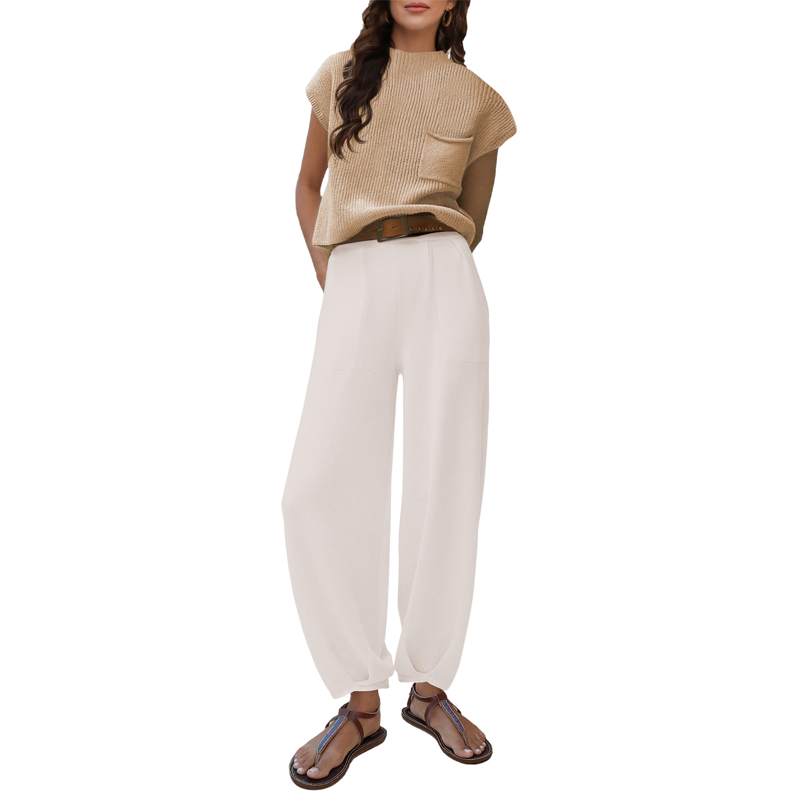 LAMOER Women's Two Piece Outfits FP Freya Sweater Set Dupes Knit Pullover Sweater Sets Lounge Sets For Women