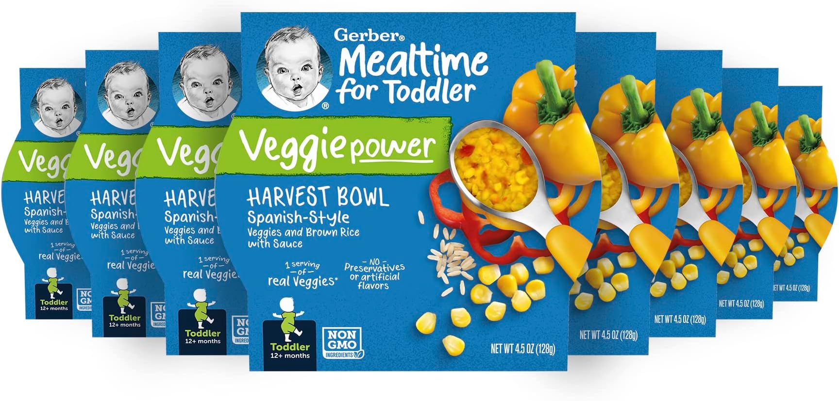 Gerber Mealtime Harvest Bowl, Spanish-Style Sofrito Rice & Veggies, 4.5 Ounce (Pack of 8)