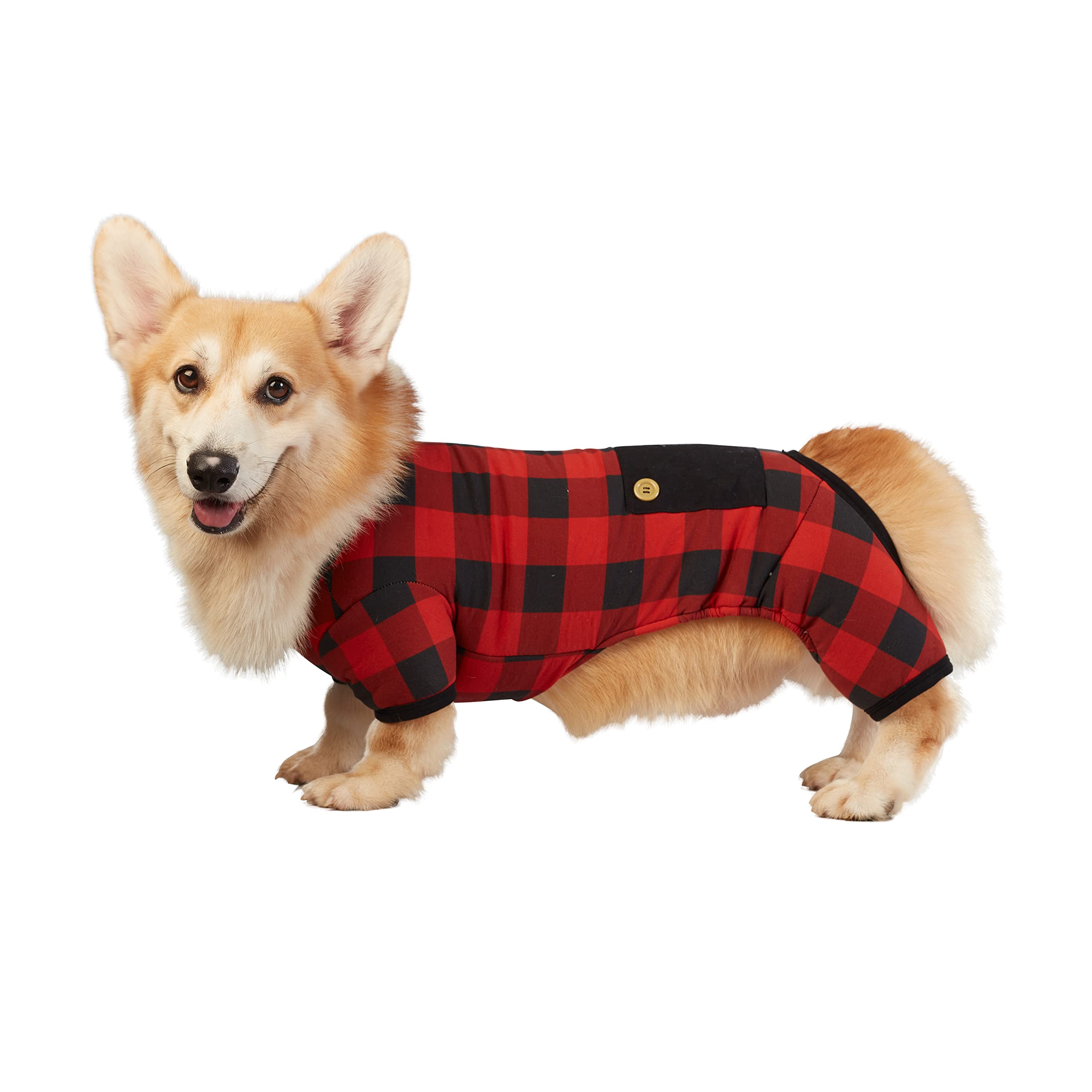 Best Furry Friends Pajamas for Dogs, Red Buffalo Check, Medium