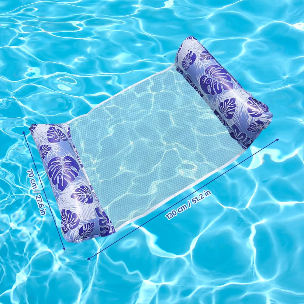 KBIBCK 3 Pack Inflatable Pool Floats Hammock,Inflatable Pool Lounger,Pools Float Water Hammocks with Manual Air Pump,4-in-1 Water Hammock InflatableFloating Chair Bed Raft Recliner Float for Adult Kid - Image 2