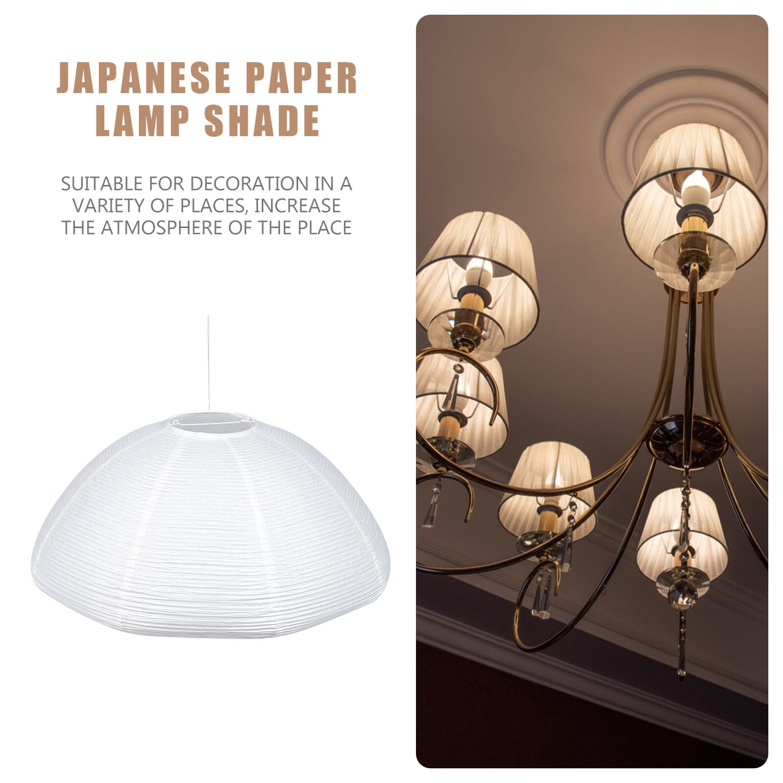 Paralume in Carta di Riso Bianco per Lampada a Sospensione | Installazione Semplice, Ammorbidisce la Luce, per Camera da Letto e Studio