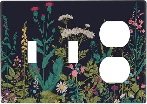 Miniatura 106 de Cubierta de Interruptor de Luz de Palanca de 1 Gang con Estampado de Bosque de Pinos Rústico Campestre, Cabaña Lodge Granero Bosque Forestal de