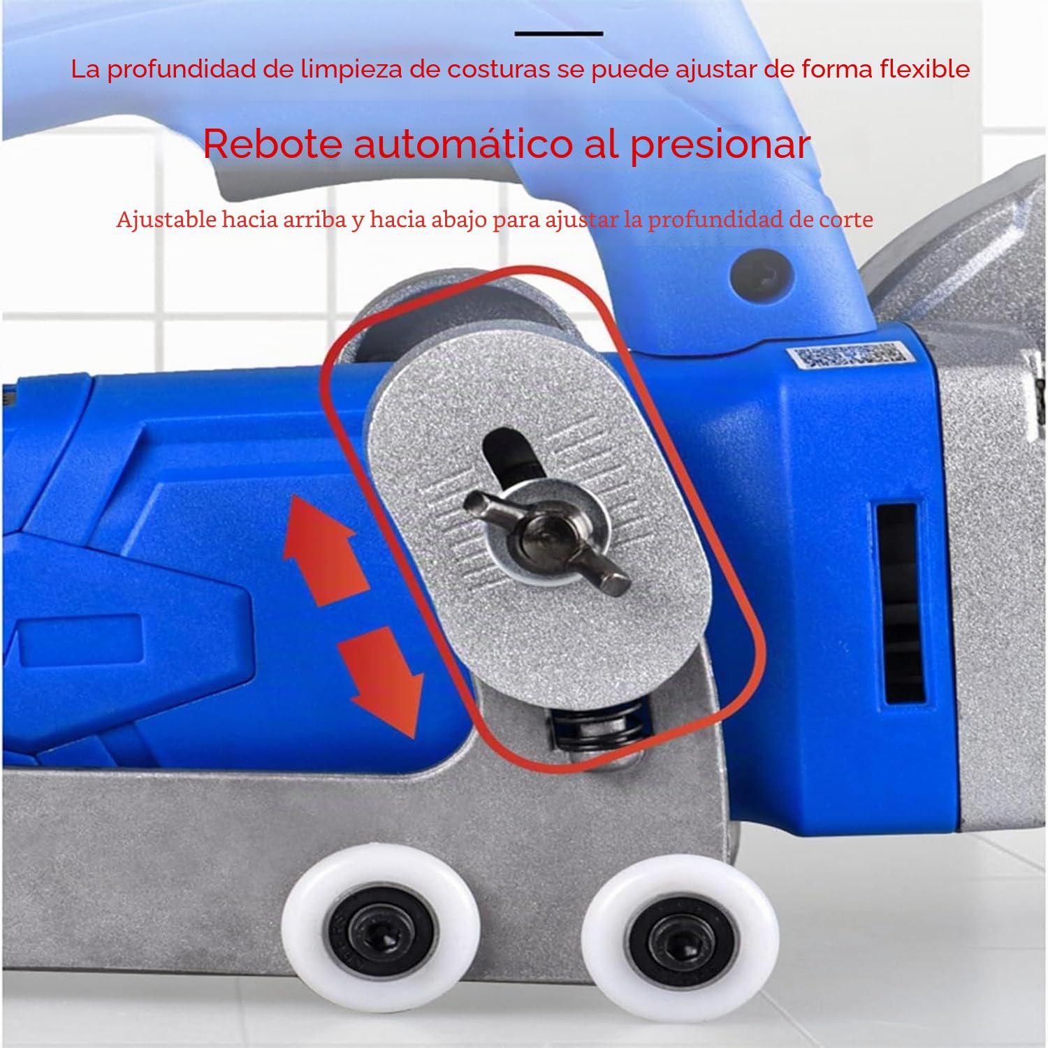 Limpiador Juntas Azulejos 9000 RPM, Herramienta Eléctrica para Quitar Juntas Azulejos con Soplador Agua Automático, Herramienta para Rejuntar Suelos 1200 W con Hoja Diamante