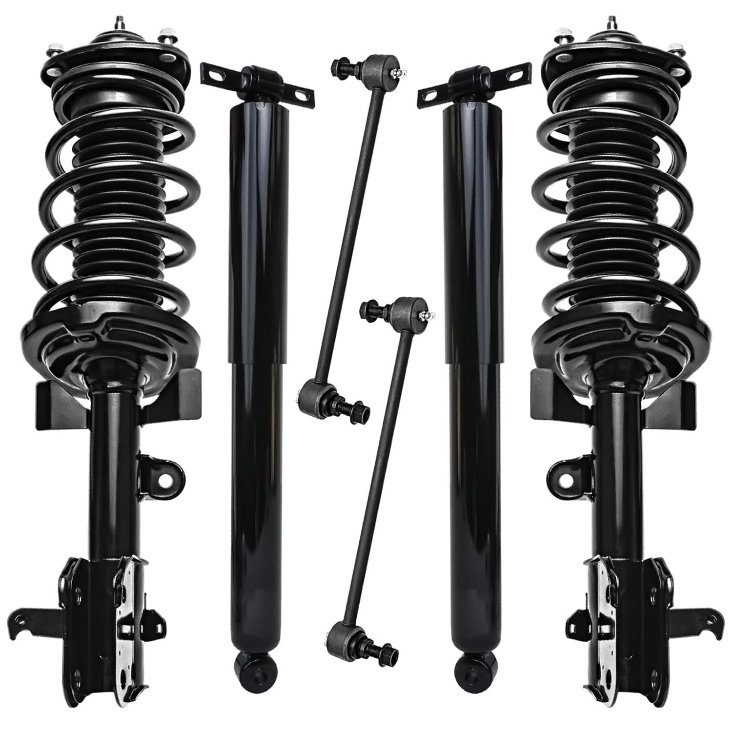 Detroit Axle - FWD Front 6pc Struts Kit for 13-17 Honda Odyssey, Struts with Coil Spring Sway Bars Rear Shock Absorbers 2013 2014 2015 2016 2017 Replacement Suspension