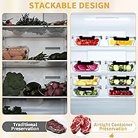 Vista 6 de Glass Food Storage Containers with Lids Set of 6, 36 OZ Meal Prep Containers for Lunch, 4.5 Cup Airtight Glass Lunch Containers Set, Microwave