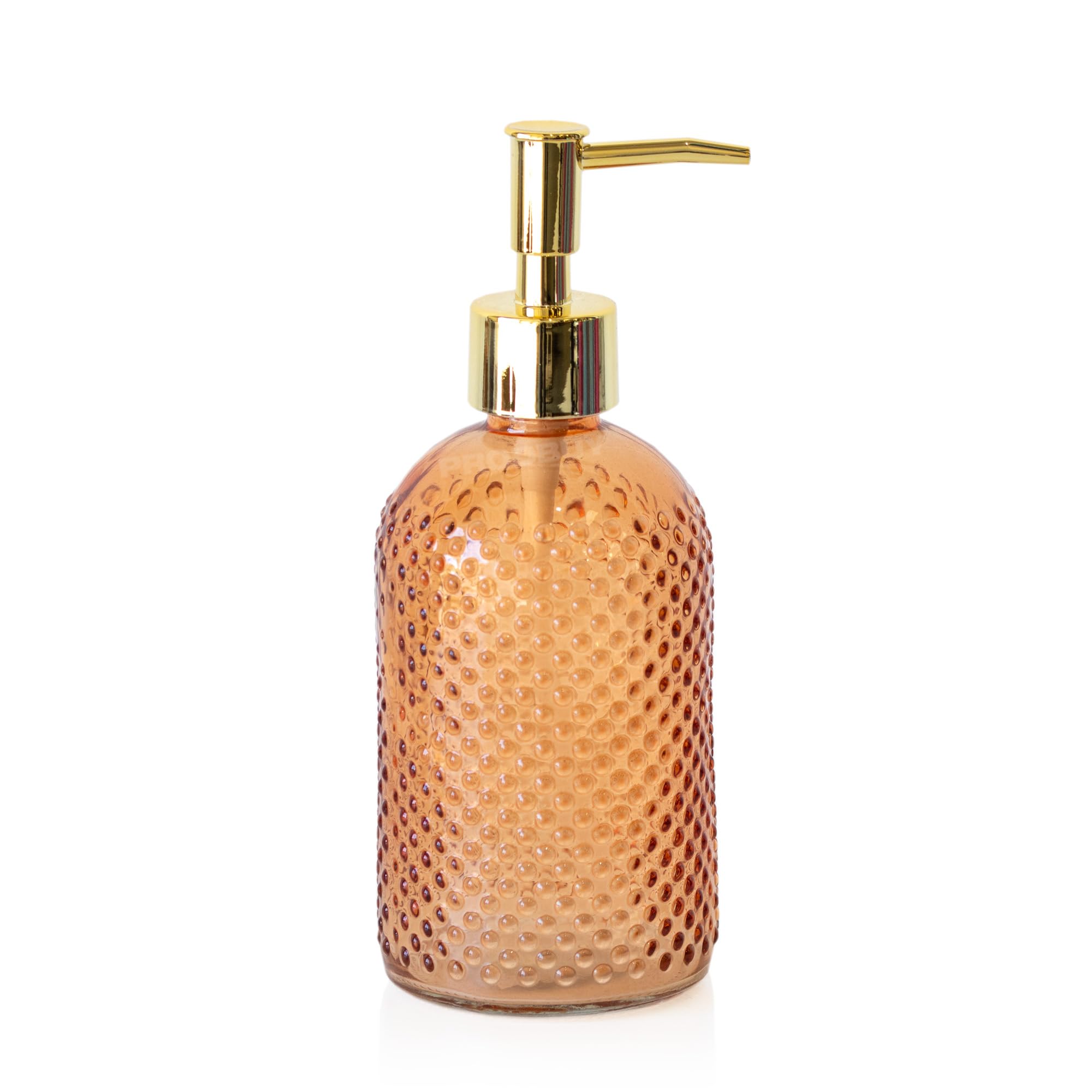 Prodbuy Gold/Orange/Amber Glass Soap Lotion Dispenser With Colour Pump 400Ml ( Amber)