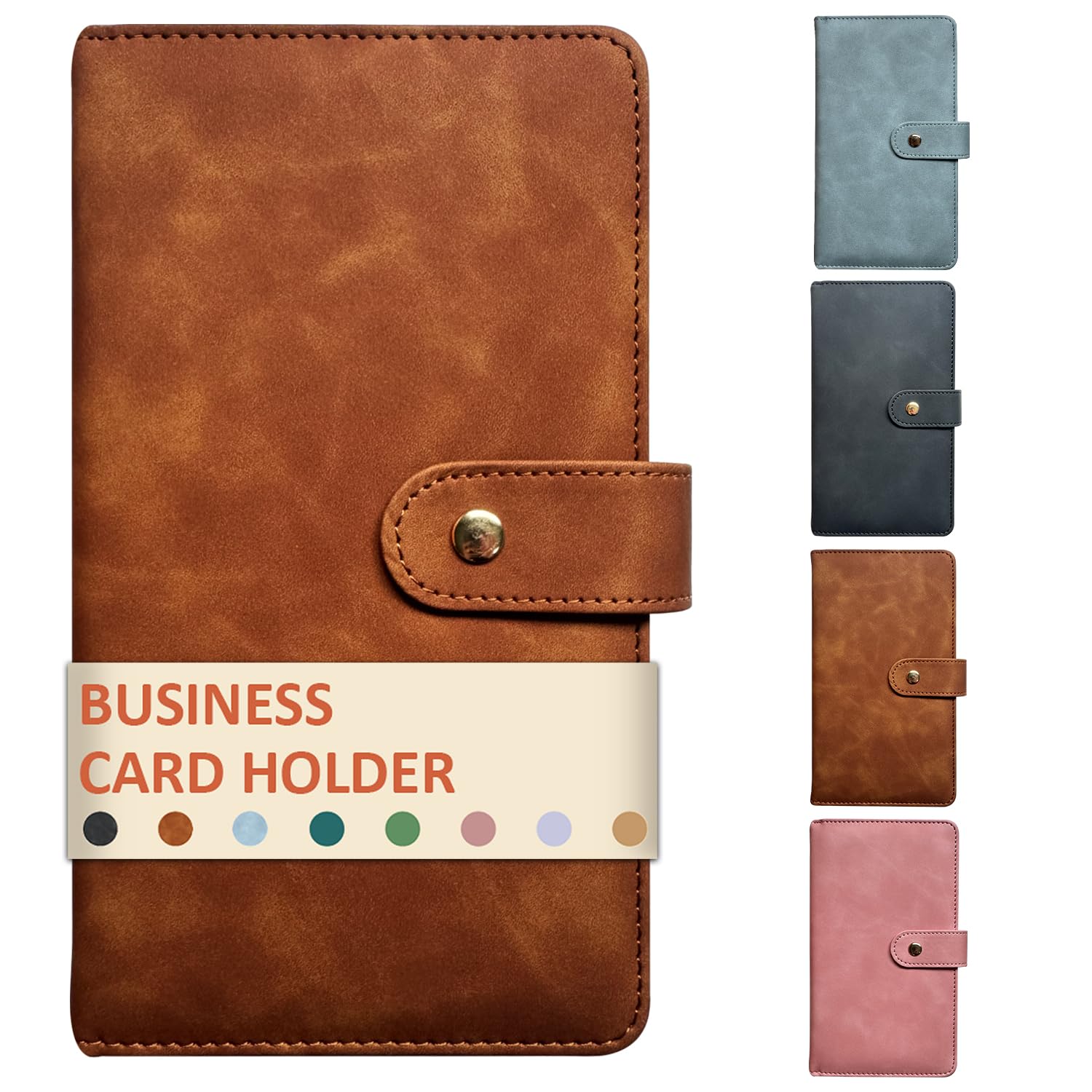 Amazon.com: DONBAO Leather Professional Business Card Holder Book  Organizer, 240 Card Slots Capacity Booklet, Premium PU Name Cards Storage  Folder with Soft Cover, Credit Card Binder Holder for Men/Women (Brown) :  Office