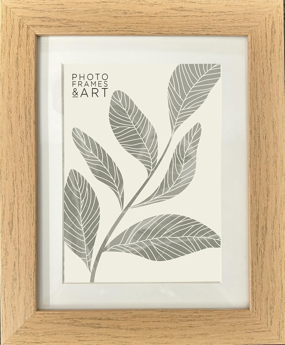 pf+a REAL GLASS Small 9x7 Oak Effect Picture Frame - 9x7 For 7x5 inch Photo Frame With Mount