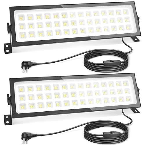 2 Pack Linkable LED Shop Lights, Ultra Bright 100W 15000LM