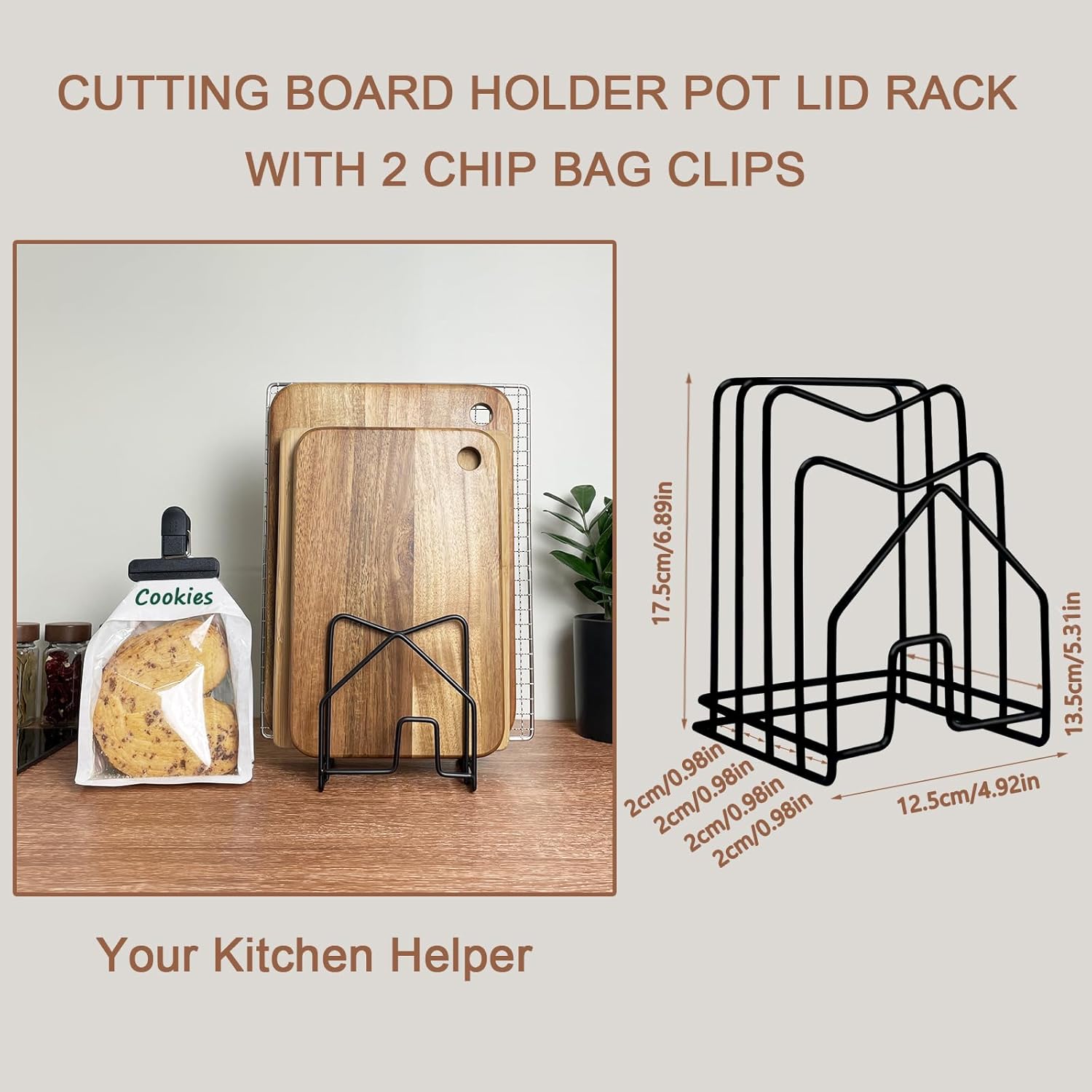 Pot Lid Organizer Cutting Board Holder Inside Cabinet 304 Stainless Steel Pots and Pan Organizer Under Cabinet Pot Cover Cookie Sheet Bakeware Serving Tray Cooling Rack Stand Kitchen Countertop