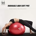Mapache Relaxx Series Anti-Burst Yoga Ball with Pump | Imported Gym Ball for Exercise, Pilates, Fitness & Pregnancy (Sizes 75cm, Red) gallery image