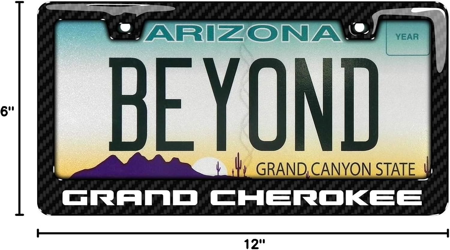 iPick Image for Jeep Grand Cherokee Black Real 3K Carbon Fiber ABS Plastic License Plate Frame