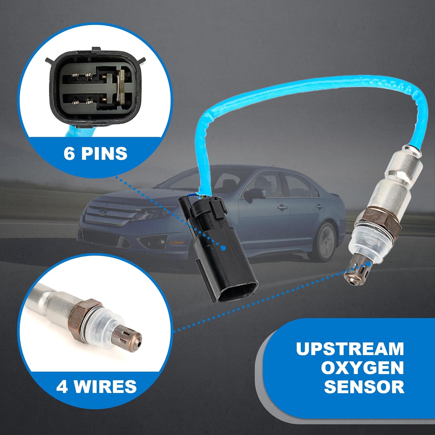4PCS 234-5038 234-4490 O2 Oxygen Sensor Compatible with Explorer Ford F150 F-150 3.5L 3.7L Mustang Edge Escape Fusion Flex Taurus MKZ MKX MKT MKS 2010-2016 Upstream & Downstream