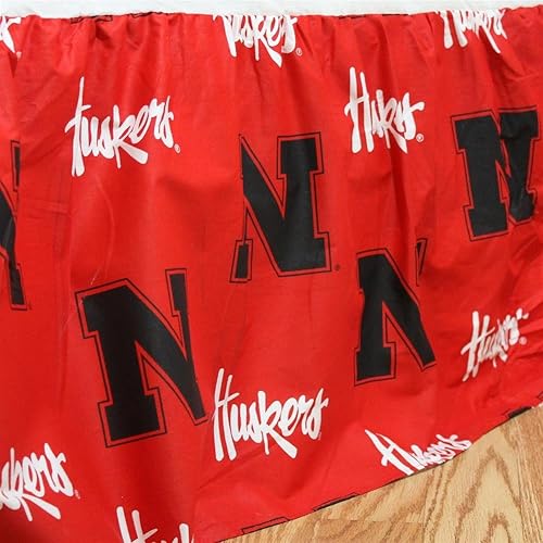 College Covers Everything Comfy Nebraska Cornhuskers - Falda de cama con volantes, tamaño matrimonial
