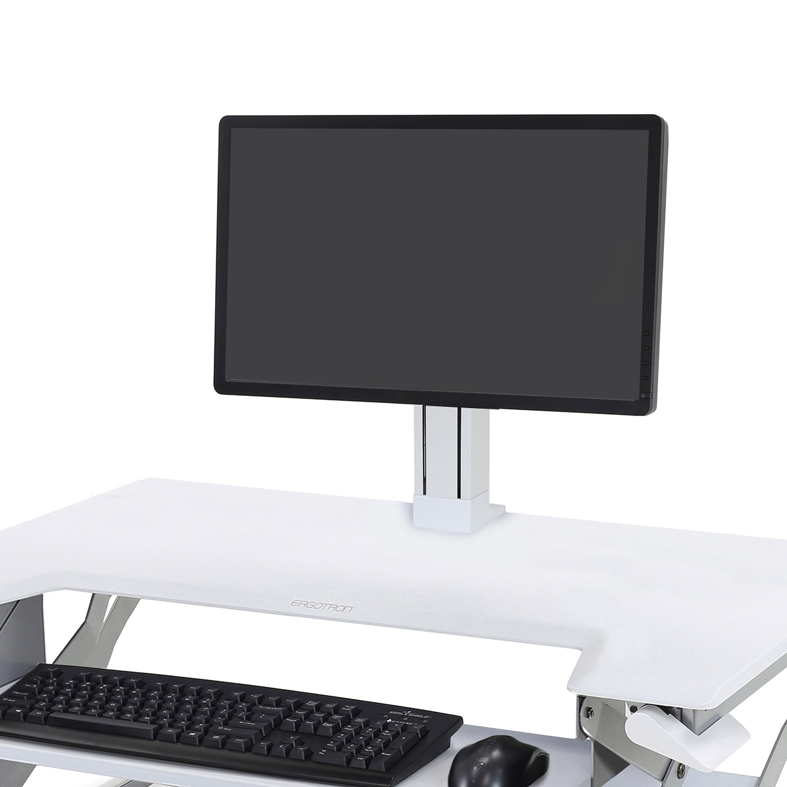 Ergotron – WorkFit Single Monitor Kit, LD – for Monitors Up to 27 Inches, 6 to 16 lbs – Add-on for WorkFit-T, WorkFit-TL, WorkFit-TX and WorkFit Corner – White